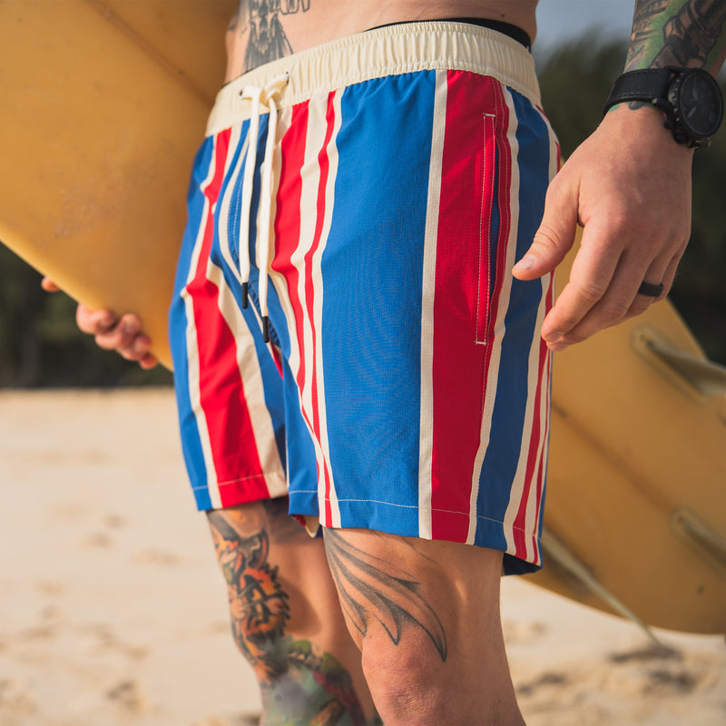 Freedom Stripe Swim Trunks –ZERO FOXTROT