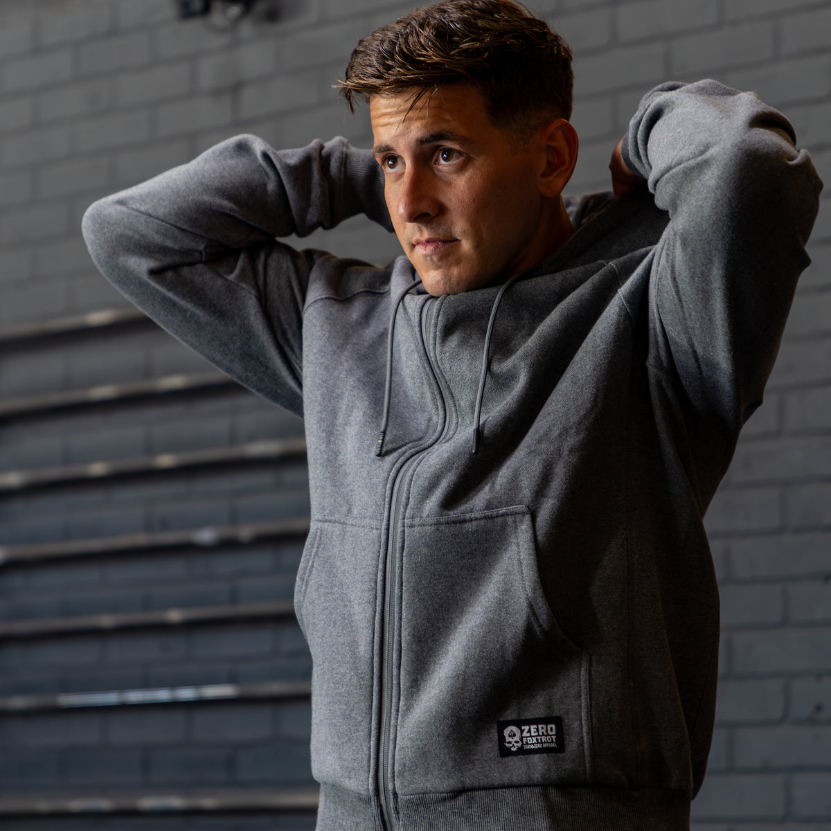 hide Closet Collection ・ HURRY GO ROUND Smuggler Fleece Zip Hoodie –ZERO FOXTROT