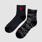 Zero Ankle Socks - Black Tiger Stripe and Grey