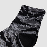 Zero Ankle Socks - Black Tiger Stripe and Grey