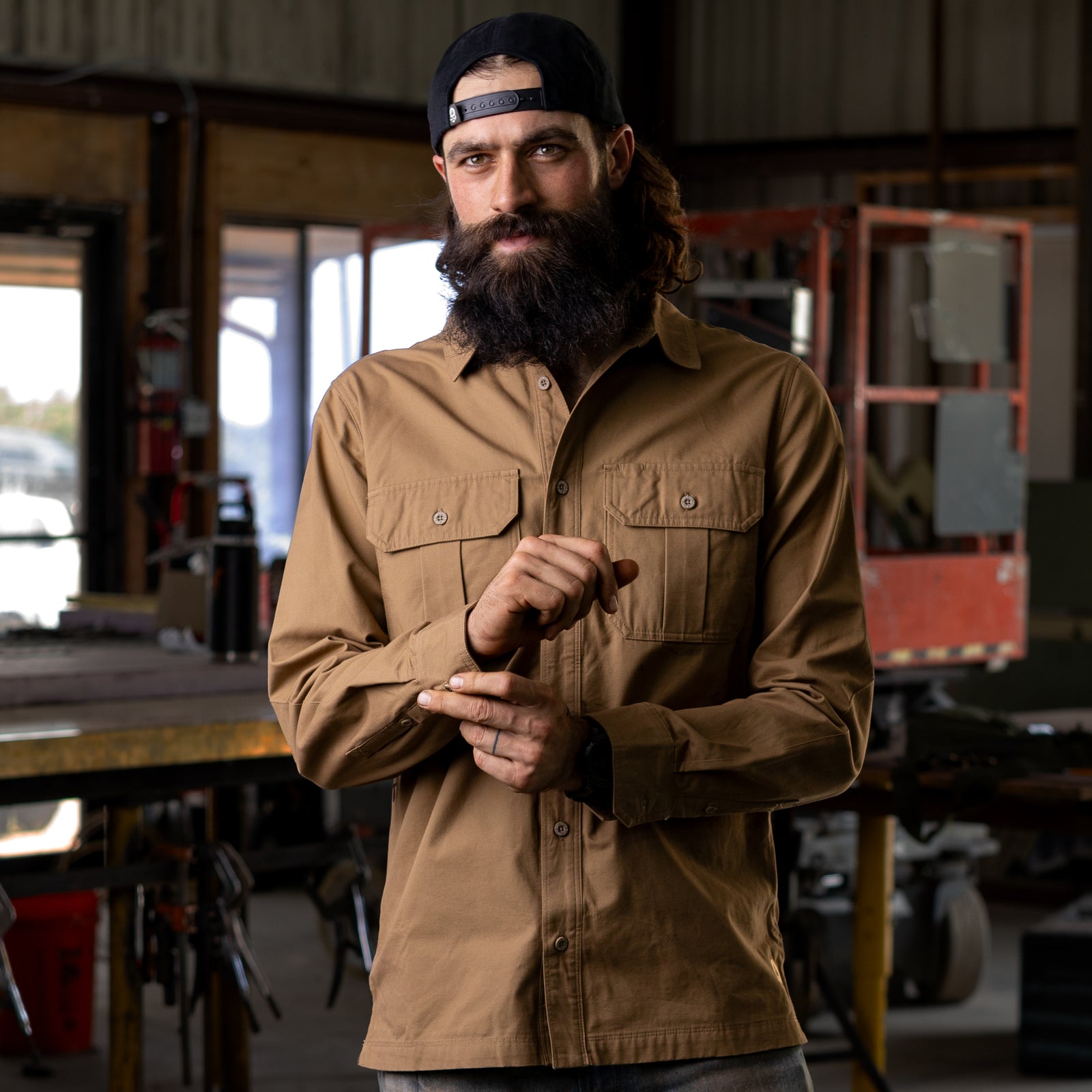 Military wash シャツ Men's Long Sleeve Pro+ Work Shirt with OilBlok and MIMIX® | Red Kap®