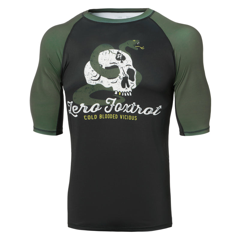 Zero Foxtrot Compression Short Sleeve Rash Guard Red/Black / SM - Patriotic Military Apparel
