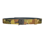 ZF x Kore Sleek Gun Belt in camouflage with a black front buckle and adjustable strap, displayed against a plain background