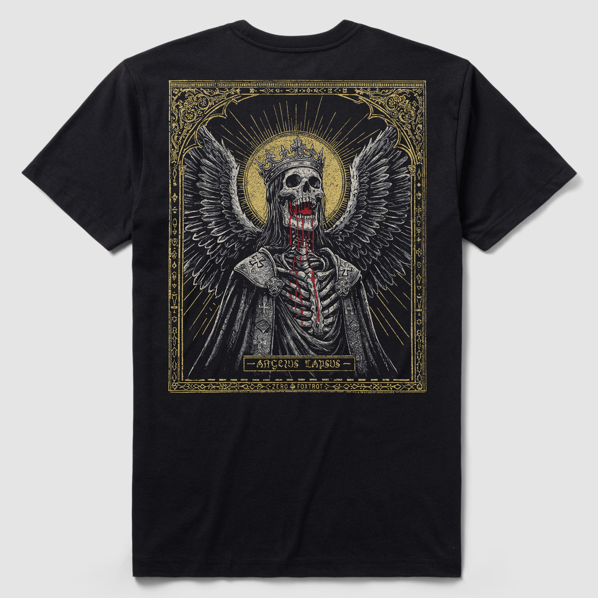 Ozz 黒 半袖 ロングブラウス Garden of Fallen Angle Fallen Angel Tee –ZERO FOXTROT