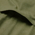 Close-up of dark olive fabric detail showing soft texture and stitching on the F'n Soft Daily Shirt, highlighting breathability and quality material.