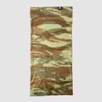 Performance Sun Gaiter with camouflage pattern featuring shades of green, brown, and tan, designed for outdoor protection and versatility.