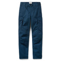 Tac Pants navy blue cargo pants shown from the front with multiple utility pockets belt loops and a straight leg design against a white background