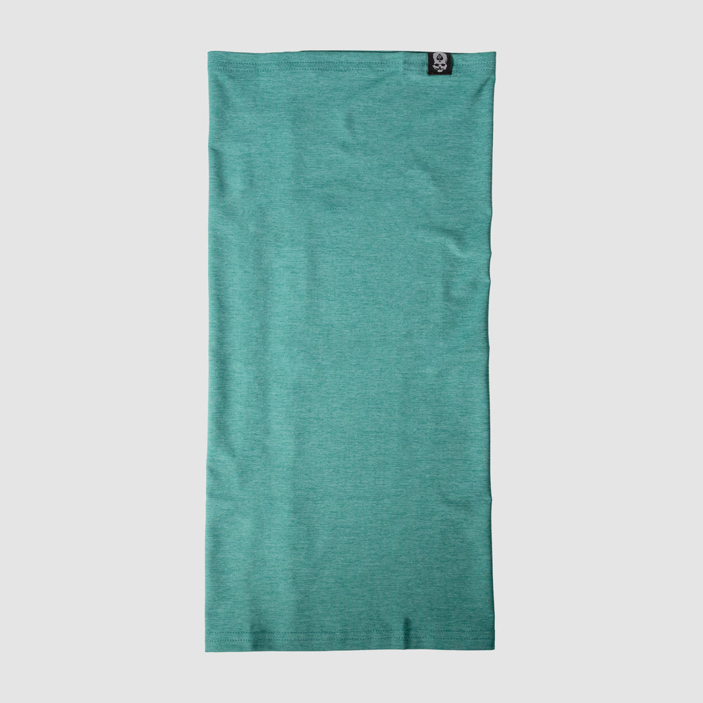 Performance Sun Gaiter in a solid ocean blue shade, designed as a lightweight, breathable fabric tube for sun protection during outdoor activities.