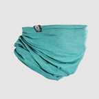 A teal fabric Performance Sun Gaiter with a small black and white logo tag, displayed against a plain light background.