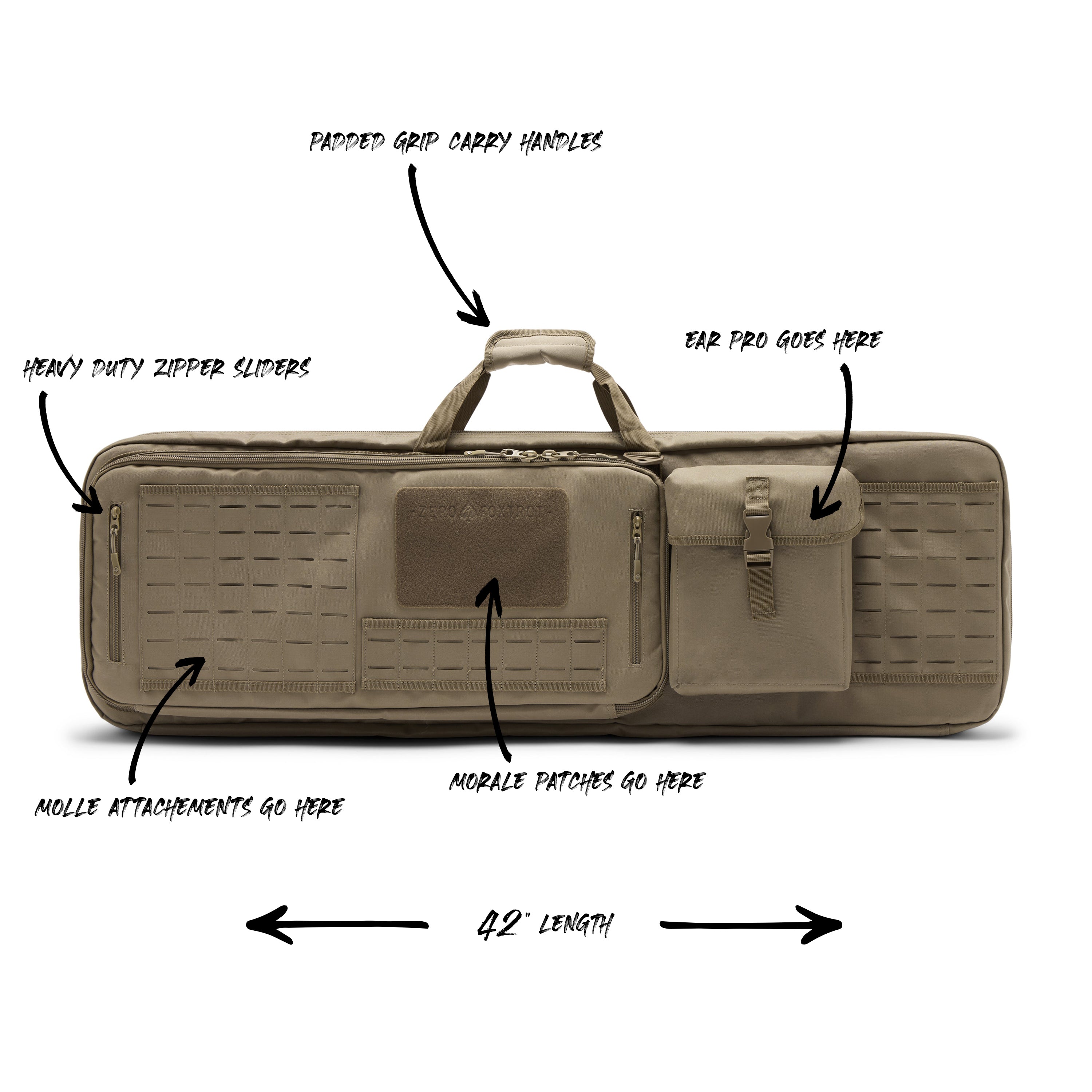 thumbnail image 2 of Jaegvida Tactical Rifle Case - 38 Inch Double Rifle Soft Case, 600D Polyester, Padded, With Shoulder Strap (Hunting) 2 of 9