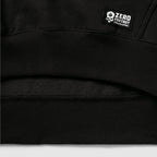 Smuggler Fleece Crew black fleece close up showing ribbed waistband and soft fleece lining