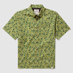 Green patterned short-sleeve button-up shirt with a casual collar, designed as part of the Surf Shirts collection, featuring a relaxed fit and lightweight fabric.