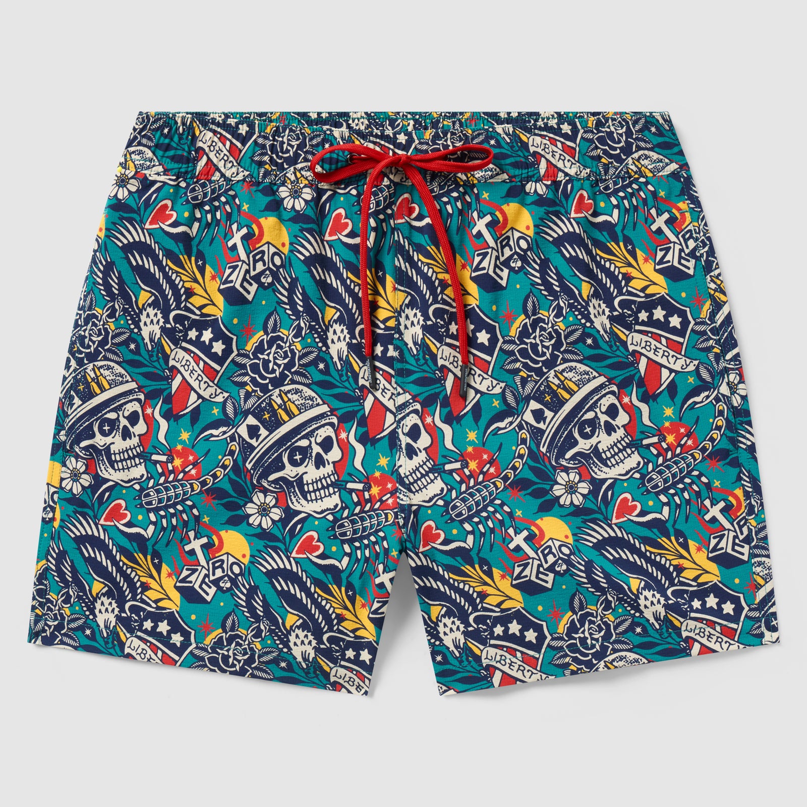 Liberty Skull Swim Trunks –ZERO FOXTROT