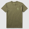 ZF Core Tee in olive green featuring a subtle skull graphic on the chest, made from soft, comfortable fabric with a classic crew neck design.
