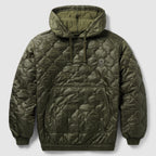 Woobie Hoodie (Last Chance), olive green quilted pullover hoodie with drawstrings, front kangaroo pocket, ribbed cuffs, and hem