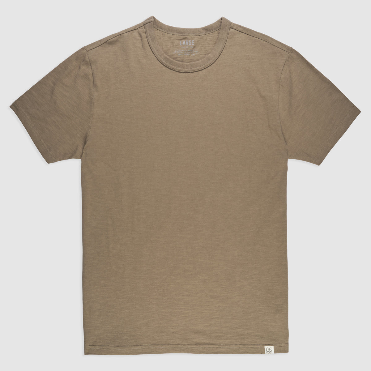 Cotton Skivvy Tee in a rich dark brown color, featuring a classic crew neckline and short sleeves with a soft, textured cotton fabric for everyday comfort and style.
