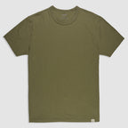 Cotton Skivvy Tee in olive green with a classic crew neck and short sleeves, made from soft, breathable cotton for everyday casual wear.