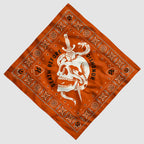 ZF Bandanas orange fabric bandana featuring a white skull with a dagger through it and a snake coiled around, surrounded by the phrase "Death Before Dishonor" and decorative patterns.