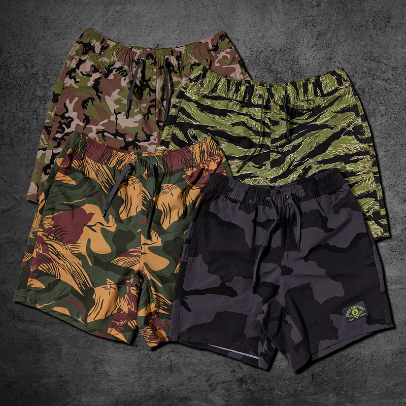 Striped Green Camo Swim Shorts - 3